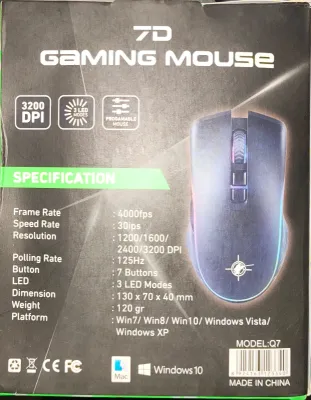 Keywin Q7 7D RGB Gaming Mouse High Precision Wired Mouse with RGB Light for PC and Laptop